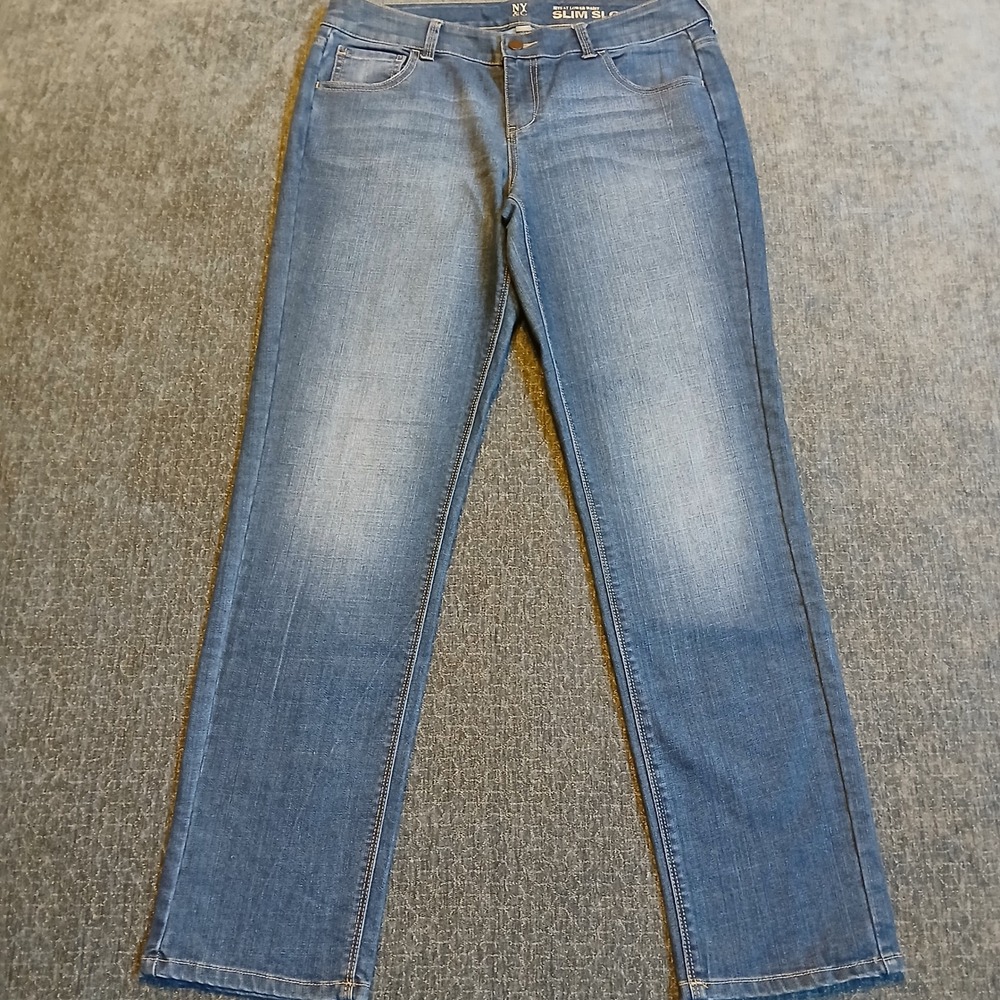 NY&C New York & Co Slim Slouch Jeans Medium Wash Lower Waist Size 10